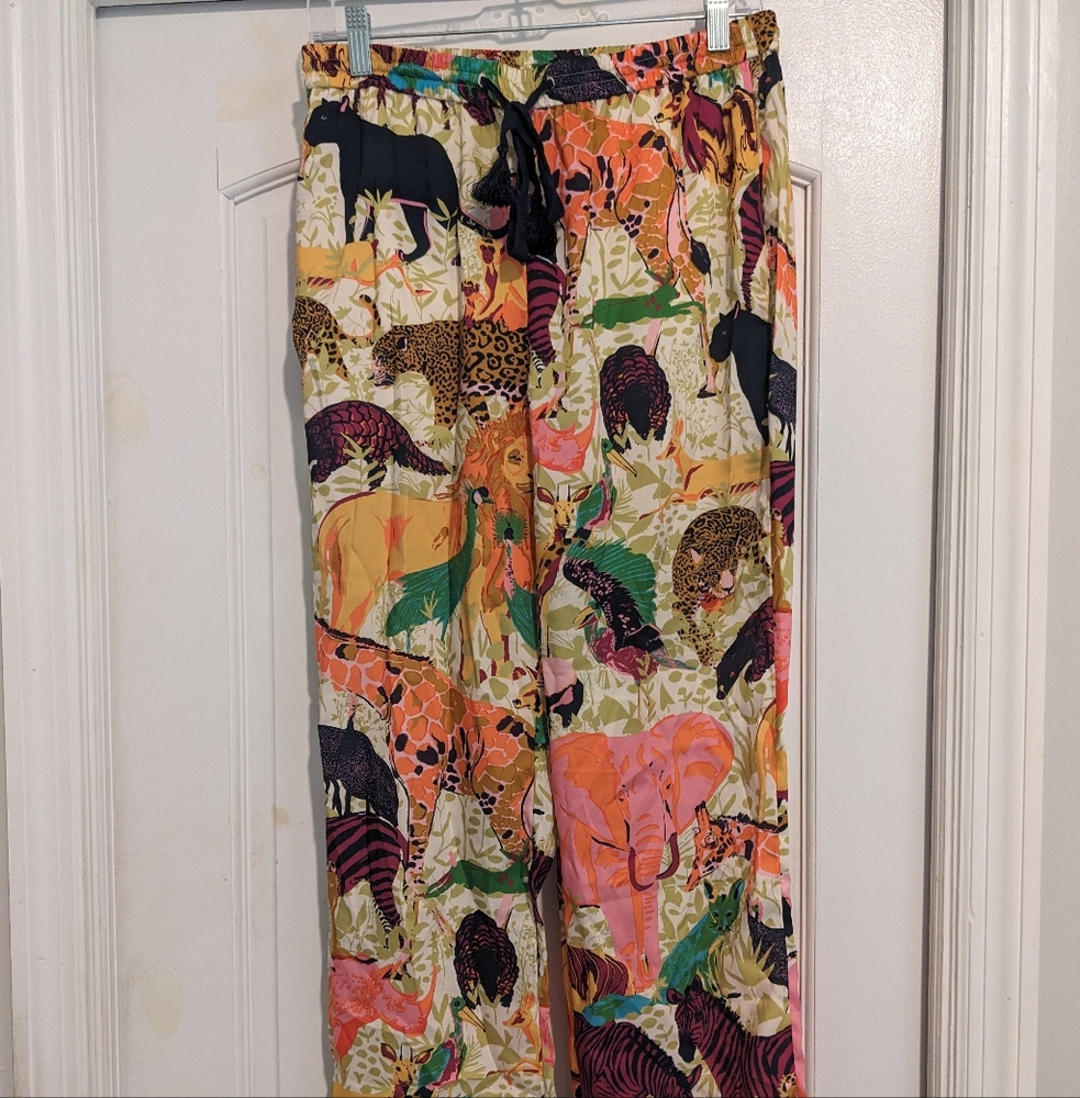 J. Crew Drapey Wide-Leg Pant in Ratti Safari Print Sz6 - Picture 3 of 5